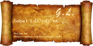 Gebel Lóránt névjegykártya